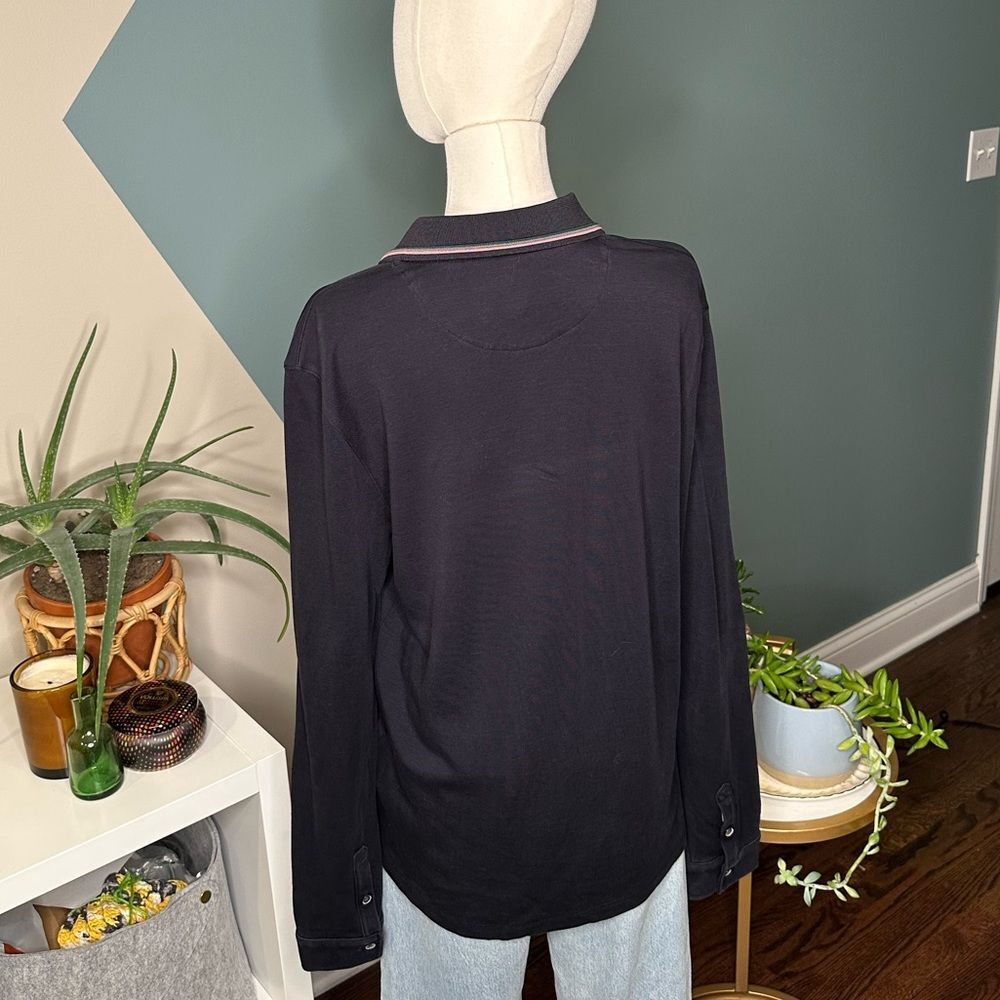 Ted Baker London Men’s Vintage Long-Sleeve Golf Polo Shirt Size M Retro Preppy - Picture 5 of 11